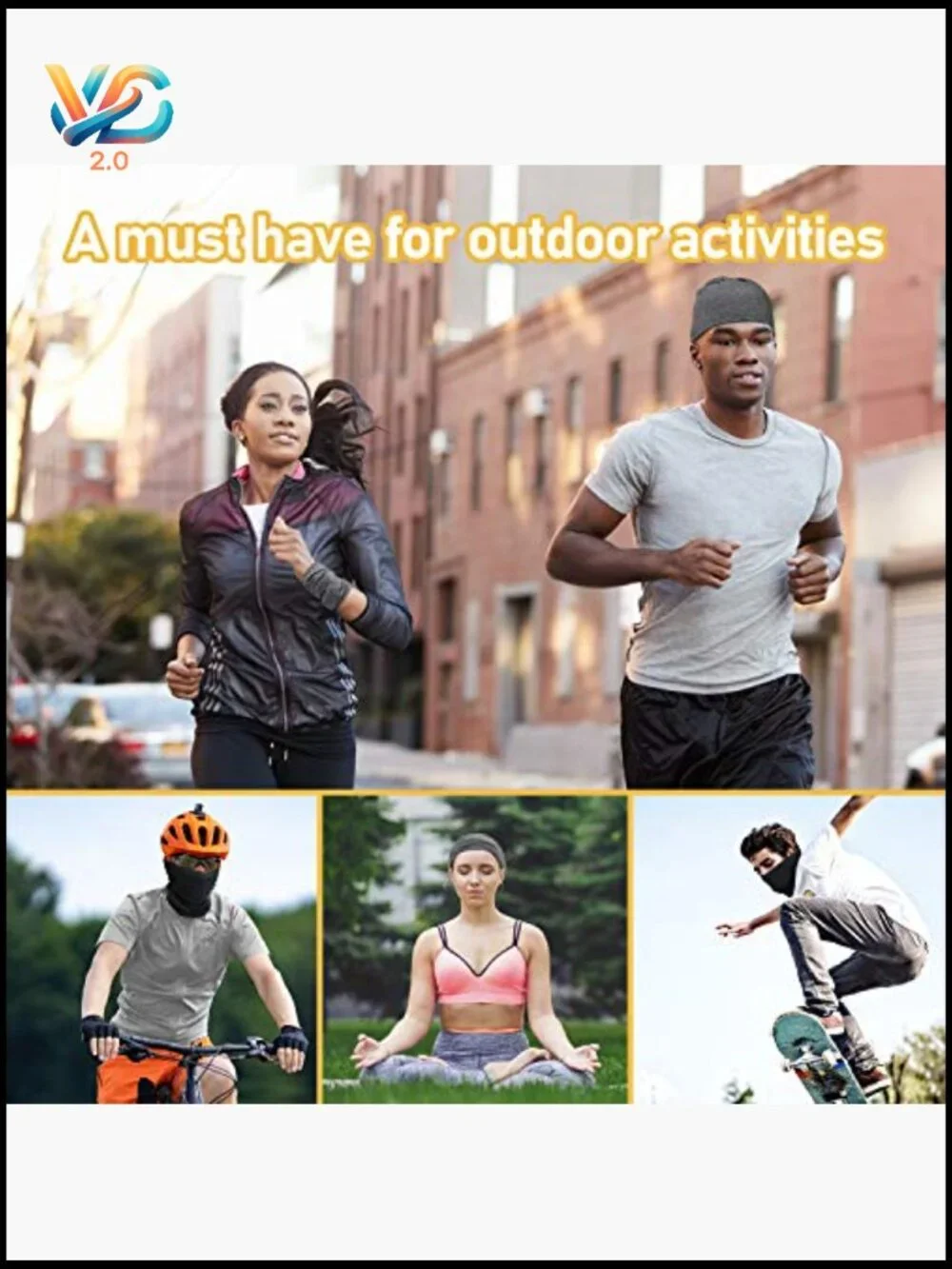 Men's Neck Gaiter Scarf Breathable Sun Windproof for Skiing Hiking Cycling